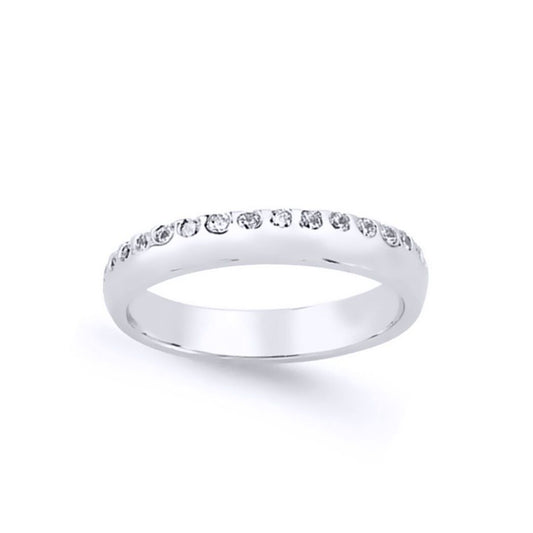 Silver CZ Pave Knife Edge Eternity Ring - GVR624