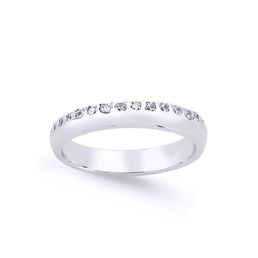 Silver CZ Pave Knife Edge Eternity Ring - GVR624