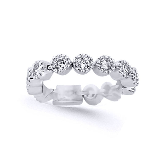 Sterling Silver CZ Flexible "Finger Bracelet" Eternity Ring - GVR632