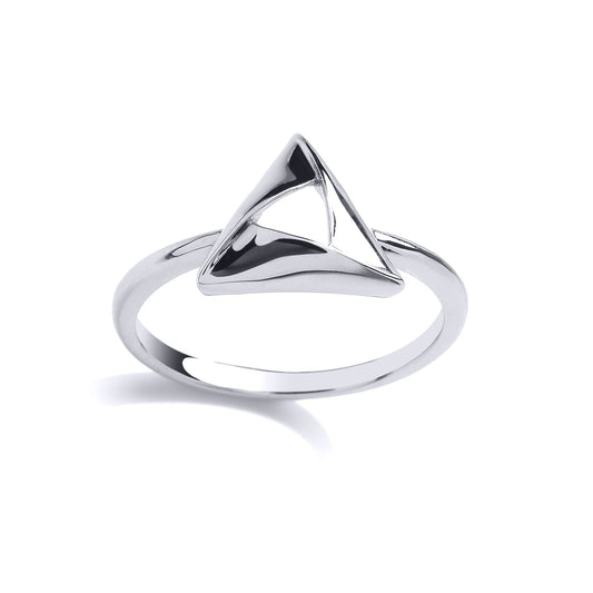 Silver Triangle Hamantaschen Dress Ring - GVR831
