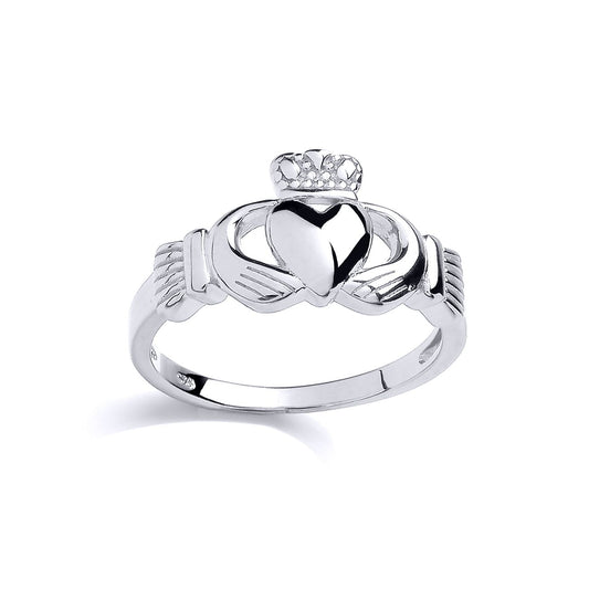 925 Sterling Silver Love Heart Crown Claddagh Claddagh Ring - GVR880