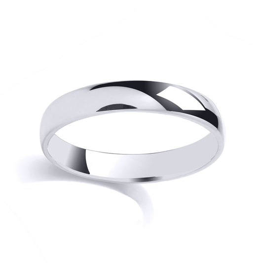 925 Sterling Silver Court Shape Polished Wedding Band Ring 4mm - GVR988