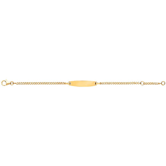 Kids Gilded Silver Curb Link ID Identity Bracelet 5mm 5.5 inch - ID26GP
