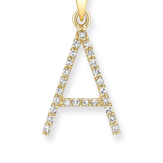 18ct Gold Diamond Initial Charm Pendant Letter A - INNR0213-A