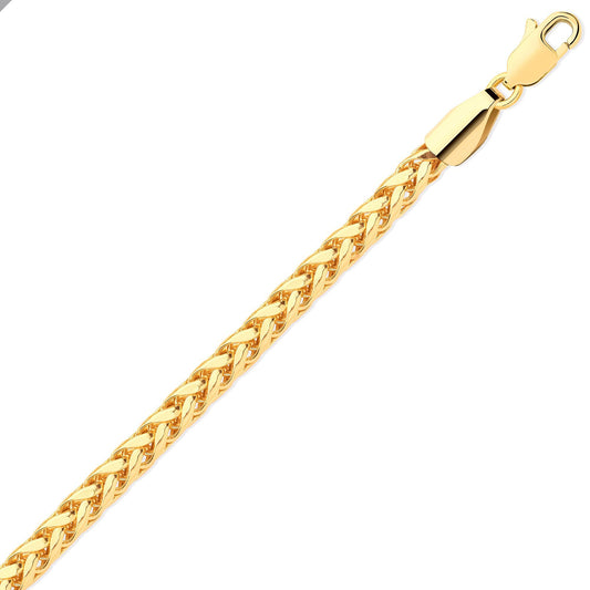 9ct Gold Spiga 3.5mm Chain Link Bracelet, 7.5 inch 19cm - JBB030