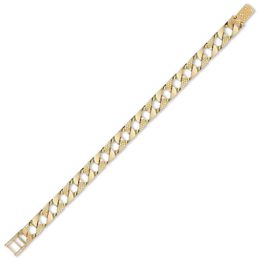 Mens 9ct Gold Lizard Curb 9mm Cast Chain Necklace - JBB216