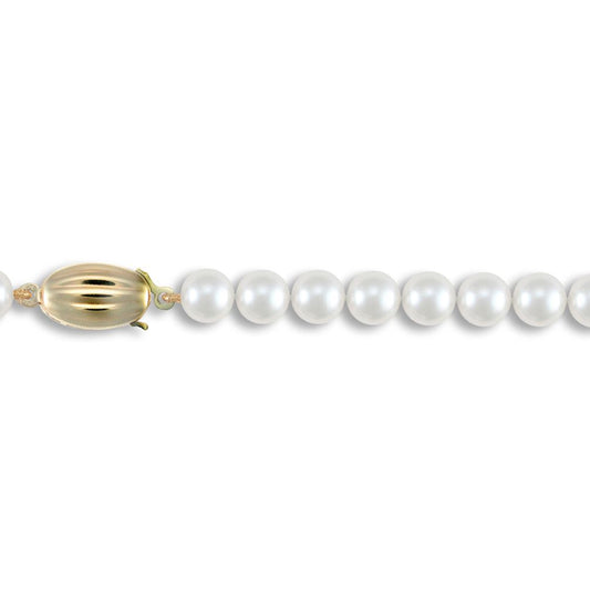 9ct Gold Clasp Akoya Pearl Elegant Bracelet 6.5mm 7.5 inch - JBB261