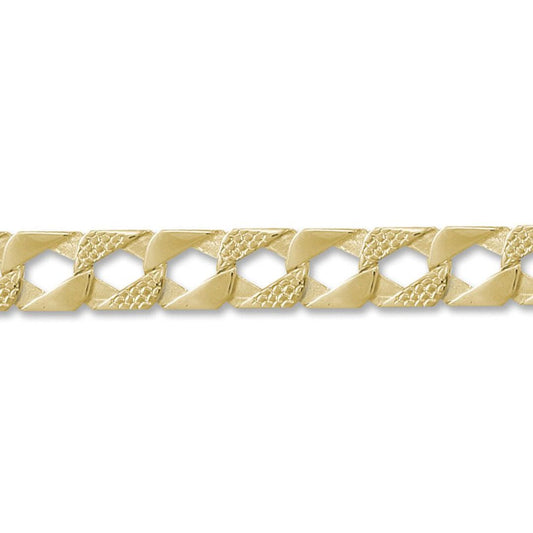 Mens 9ct Gold Lizard Curb 13mm Cast Chain Bracelet, 9 inch - JBB273