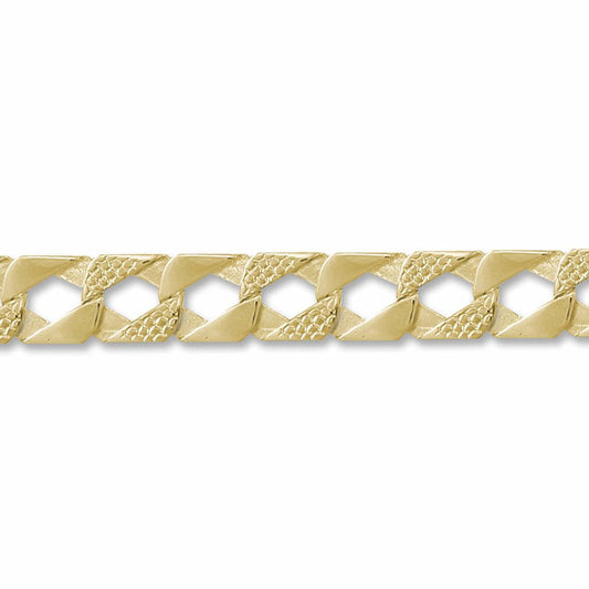 Mens 9ct Gold Lizard Curb 13mm Cast Chain Bracelet, 9 inch - JBB273