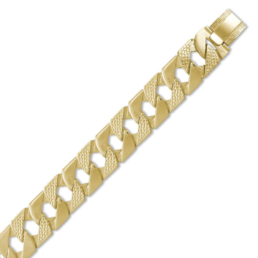Mens 9ct Gold Lizard Curb 22mm Cast Chain Necklace - JBB274