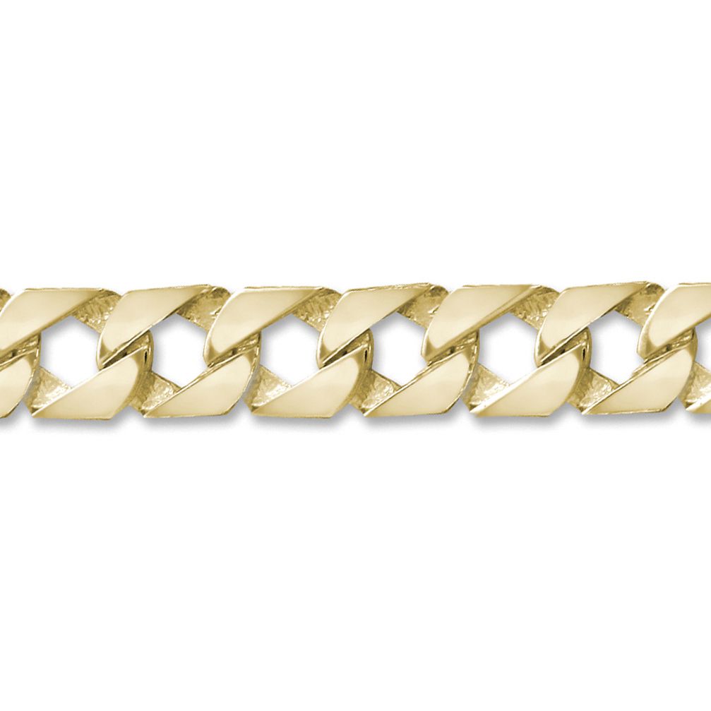 Mens 9ct Gold Paris Curb 16mm Cast Chain Necklace - JBB299