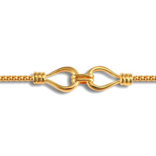 Ladies 9ct Gold Double Loop 1.6mm Gauge Bracelet - JBB323