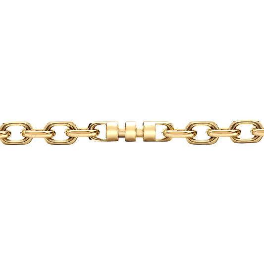 9ct Gold Spindle Oval 5mm Belcher Bracelet, 7.5 inch 19cm - JBB364