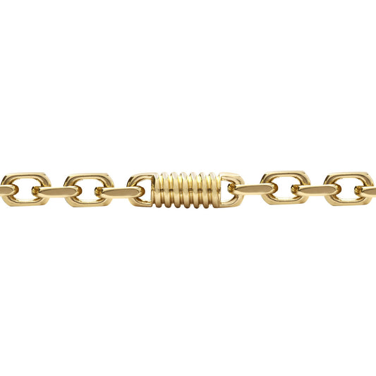 9ct Gold Spindle Screw Oval 5.5mm Belcher Bracelet, 7.5 inch 19cm - JBB365