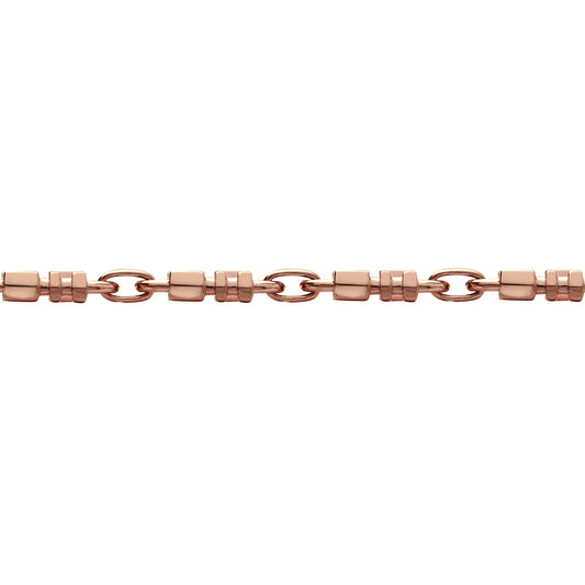 9ct Rose Gold Oval Trumpet Cornet Pipe 8mm Chain Link Necklace - JBB368