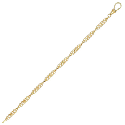9ct Gold Hebridean Celtic Knot 5mm Chain Link Bracelet 7.5inch - JBB396