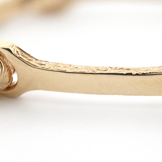 9ct Gold Screw Spanner & Socket Bone 4.5mm Bangle Bracelet - JBG352