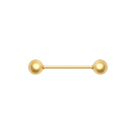 18ct Gold 1.1mm Barbell Body Bar Tongue Piercing, 22mm (12mm Bar) - JBJ129