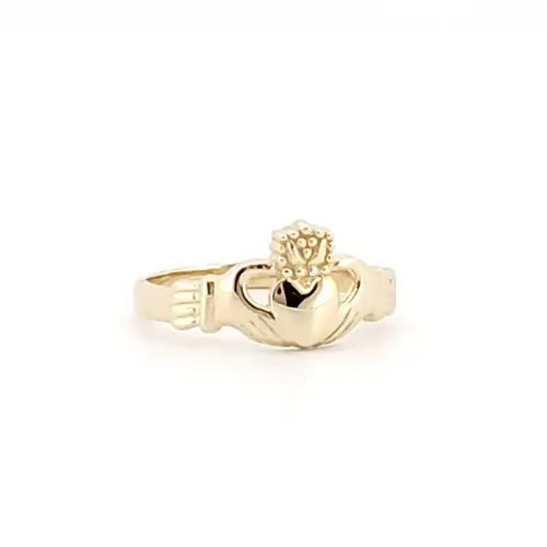 Kids Solid 9ct Gold Claddagh (Chladaigh) Baby Ring - JBR002