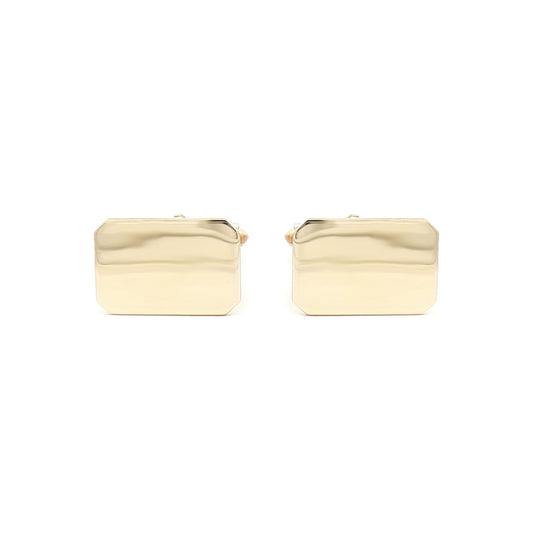 Mens 9ct Gold Heavyweight Rectangular Swivel Back Cufflinks - JCL002