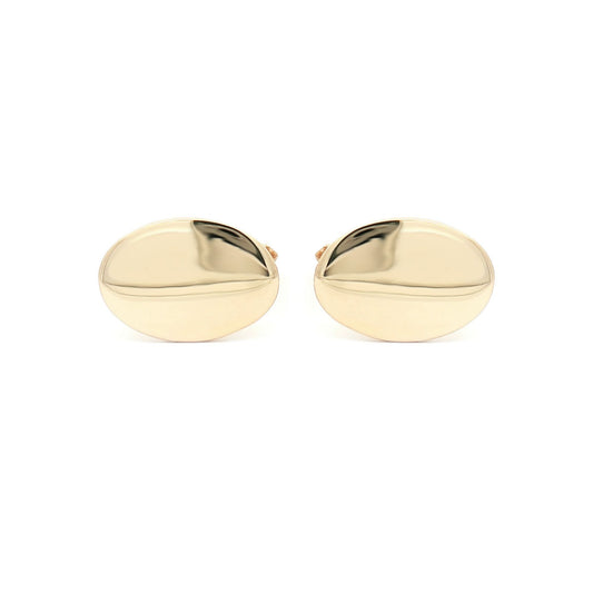 Mens 9ct Gold Heavyweight Oval Swivel Back Cufflinks - JCL022