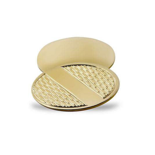 9ct Gold Twin Oval Ogee Chain Linked Cufflinks, (ID Strip) - JCL033