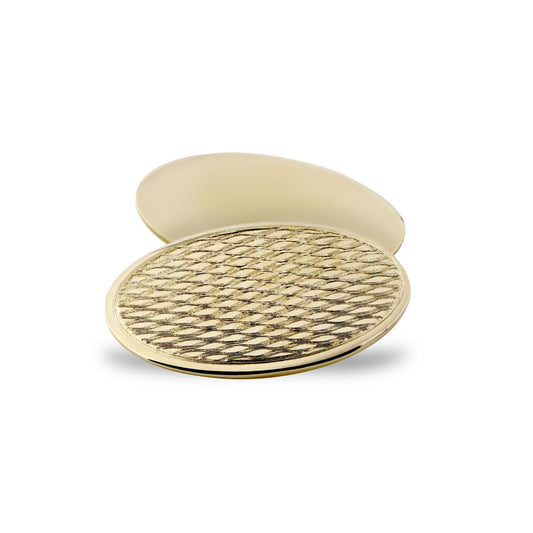 9ct Gold Twin Oval Ogee Chain Linked Cufflinks - JCL034