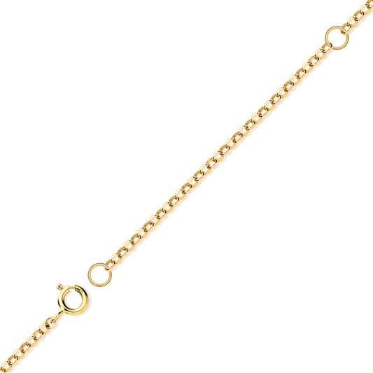 9ct Gold Micro Belcher 1.5mm Adjustable Pendant Chain 16-18" - JCN001W
