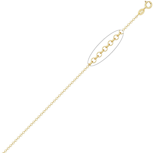 9ct Gold D-Shape Micro Belcher 2mm Pendant Chain Necklace - JCN001W