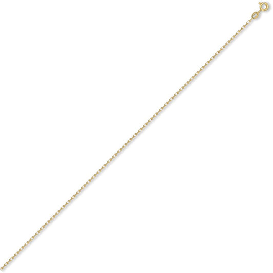9ct Gold Italian Diamond Cut Belcher 1.7mm Pendant Chain Necklace - JCN003A