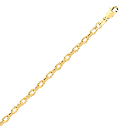 9ct Gold Oval Cable Forzentina 4mm Chain Link Bracelet 7.5 inch - JCN003E