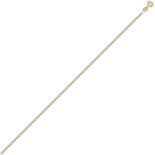 9ct Gold Diamond Cut Curb 1.1mm Pendant Chain Necklace - JCN006A