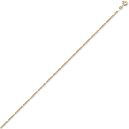 9ct Gold Diamond Cut Curb 1.1mm Pendant Chain Necklace - JCN006A