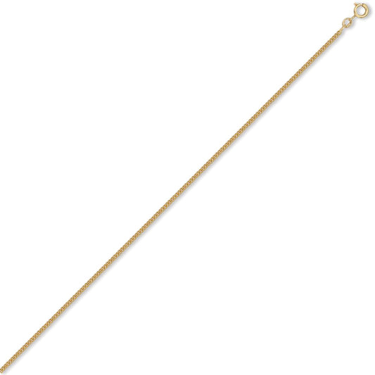 9ct Gold Diamond Cut Curb 2mm Pendant Chain Necklace - JCN006D