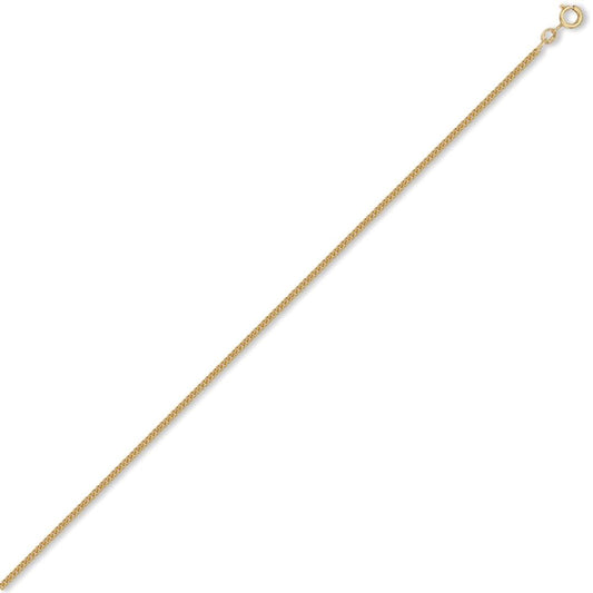 9ct Gold Diamond Cut Curb 2mm Pendant Chain Necklace - JCN006D