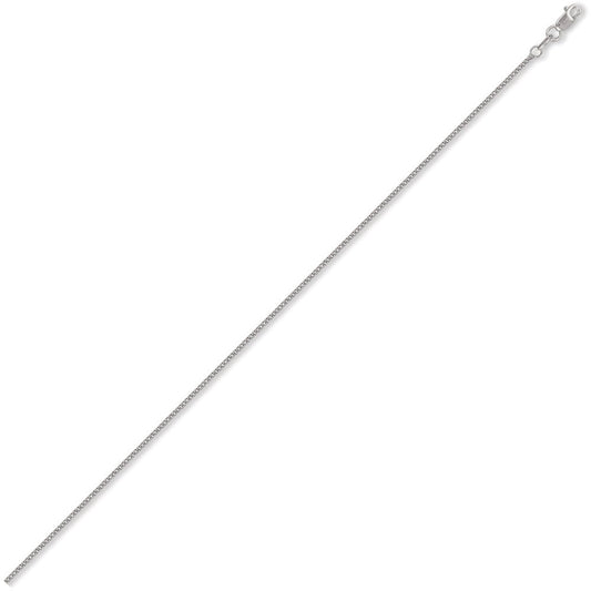 9ct White Gold Diamond Cut Curb 1.4mm Pendant Chain Necklace - JCN006G