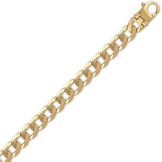 Mens 9ct Gold Heavy Weight Curb Link 13mm Chain Necklace - JCN024M