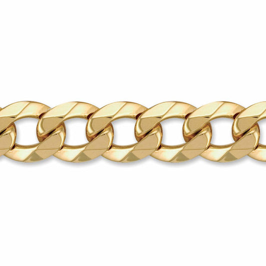 Mens 9ct Gold Heavy Weight Curb Link 17mm Chain Bracelet 9 inch - JCN024Q