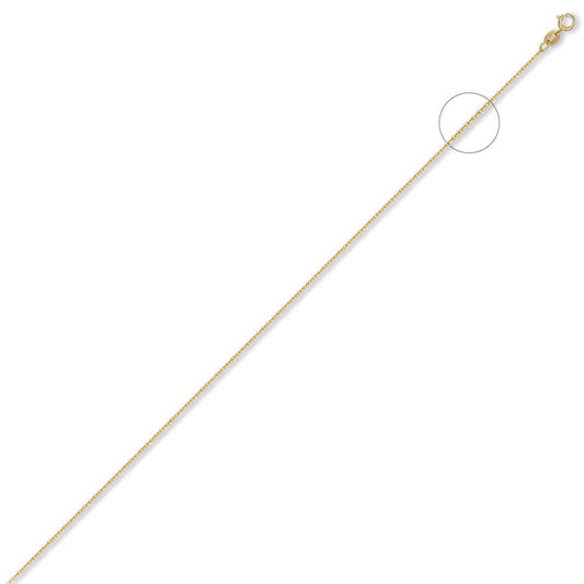9ct Gold Trace Cable Link Pendant Chain Necklace 1.2mm - JCN029B