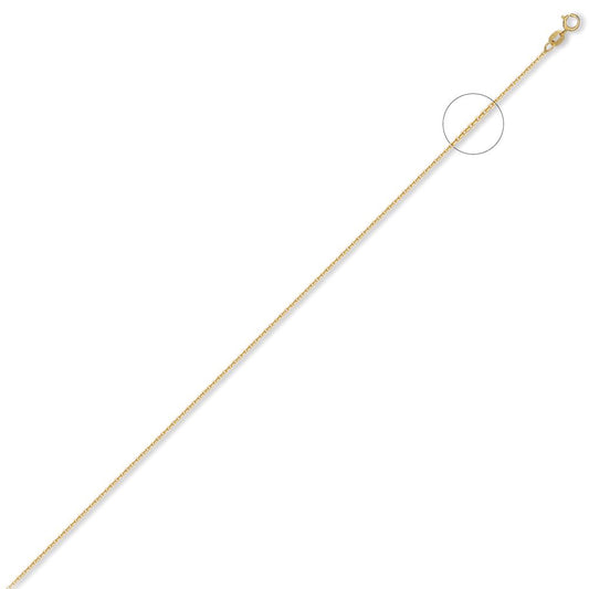 9ct Gold Trace Cable Link Pendant Chain Necklace 1.2mm - JCN029B