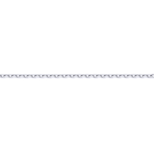 9ct White Gold Trace Cable Link Pendant Chain Necklace 1.5mm - JCN029C
