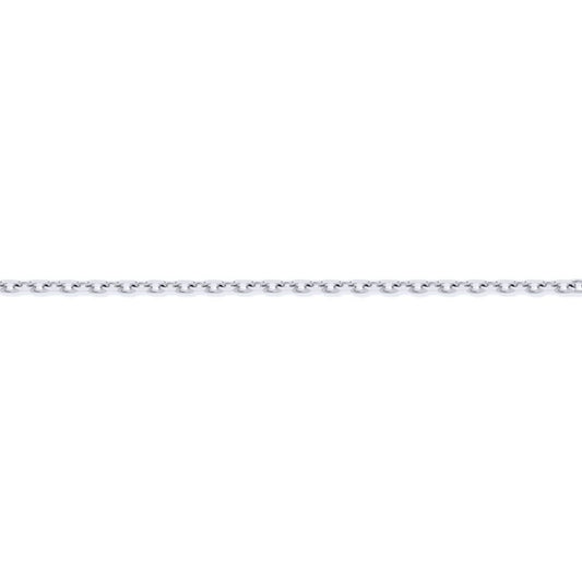 9ct White Gold Trace Cable Link Pendant Chain Necklace 1.5mm - JCN029C