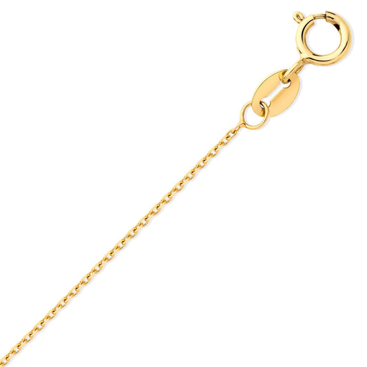 9ct Gold Trace Cable Link Pendant Chain Necklace 1mm - JCN029D