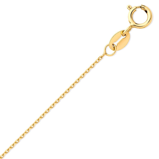 9ct Gold Trace Cable Link Pendant Chain Necklace 1mm - JCN029D