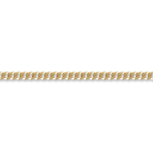 9ct Gold Flat Curb 4.4mm Chain Bracelet, 7.5 inch - JCN037B