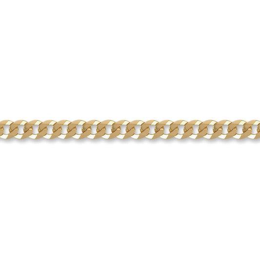 Mens 9ct Gold Flat Curb 6mm Chain Bracelet, 8.5 inch - JCN037D