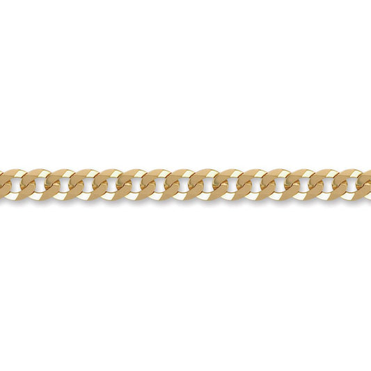 Mens 9ct Gold Flat Curb 7mm Chain Bracelet, 8.5 inch - JCN037E