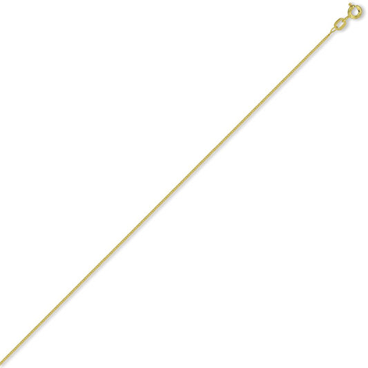 18ct Gold Curb 1mm Pendant Chain Necklace - JCN050B