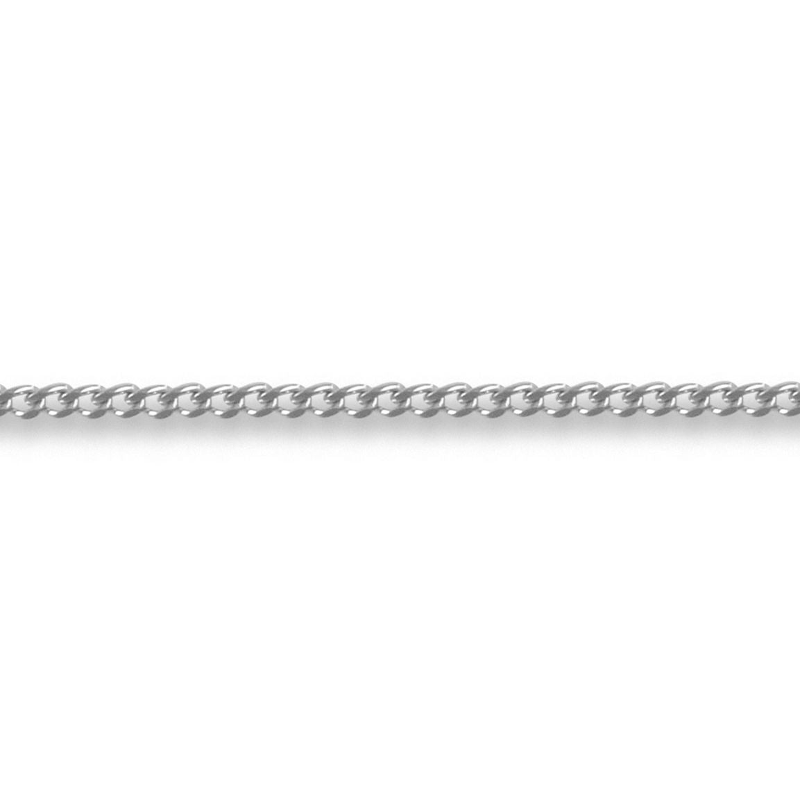 18ct White Gold Curb 1mm Pendant Chain Necklace - JCN051B