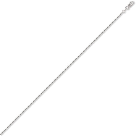 18ct White Gold Curb 1.5mm Pendant Chain Necklace - JCN051C